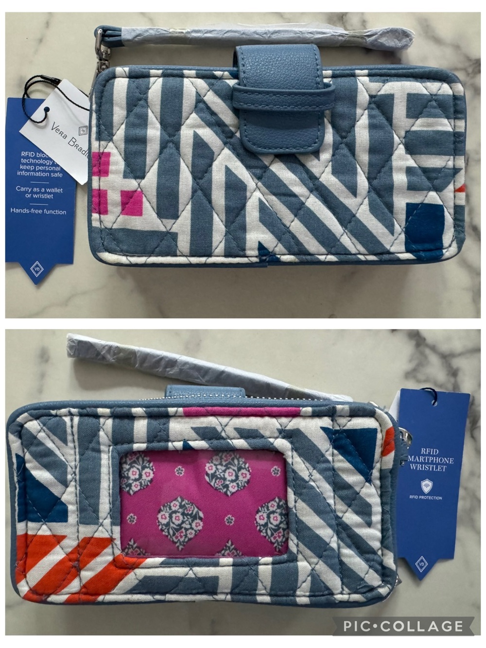 Vera Bradley RFID Smartphone Wristlet • 21163-H38 Geo Medallions Print